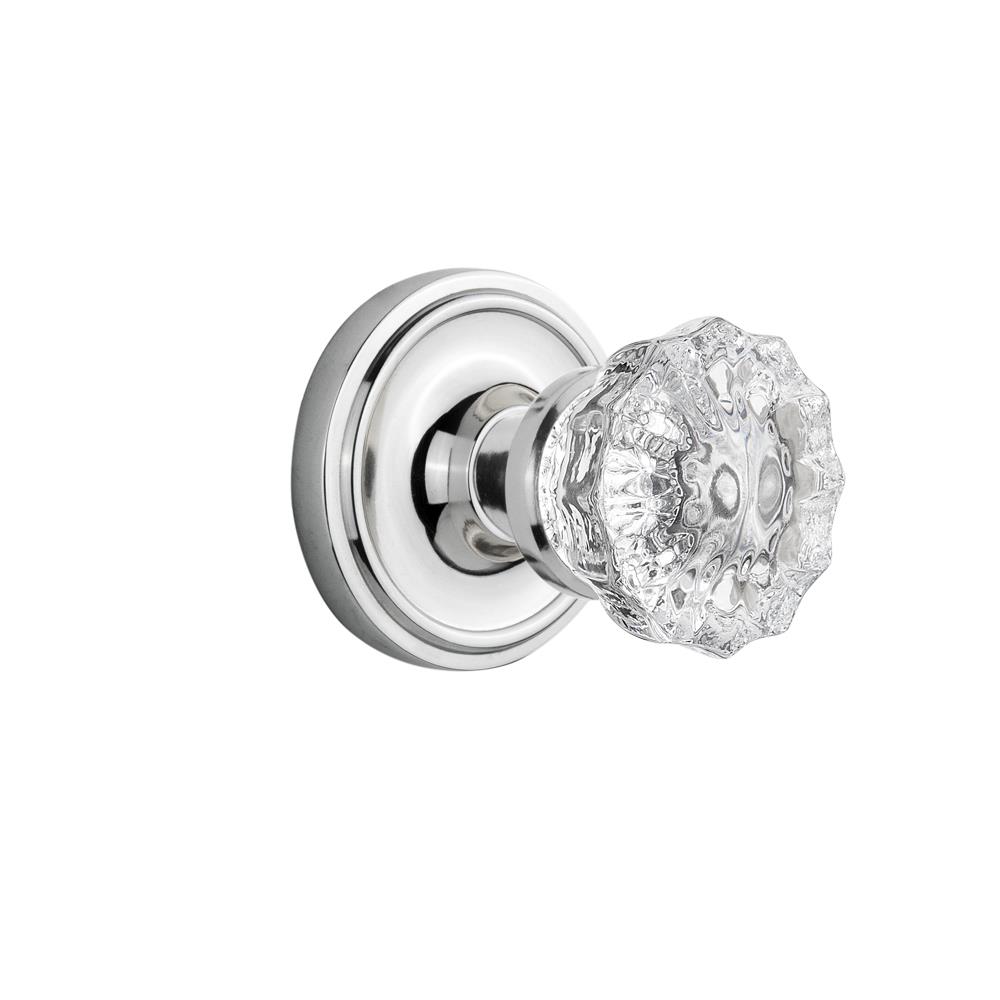Nostalgic Warehouse CLACRY Mortise Classic Rosette with Crystal Knob in Bright Chrome